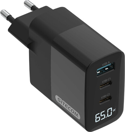 CH-1002 65 Watt Power Delivery Wall Charger (met LED display)