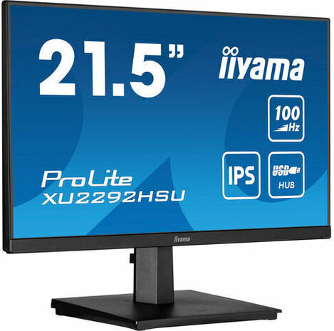 ProLite XU2292HSU-B6 LED 22&quot;, 1920 x 1080 Full HD, 100 Hz, IPS, 1000:1, 0,4 ms, HDMI, DisplayPort, speakers, mat zwart