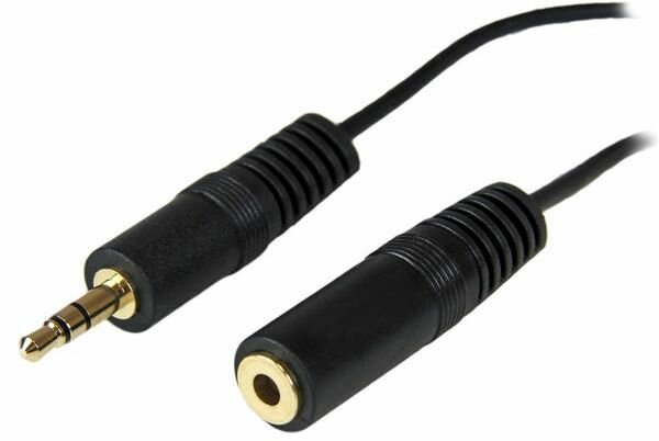 3,5 mm stereo audio verlengkabel M/F (3,5 meter, zwart)