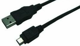 USB 2.0 kabel : USB 2.0 A naar mini-B M (1,80 meter, zwart)