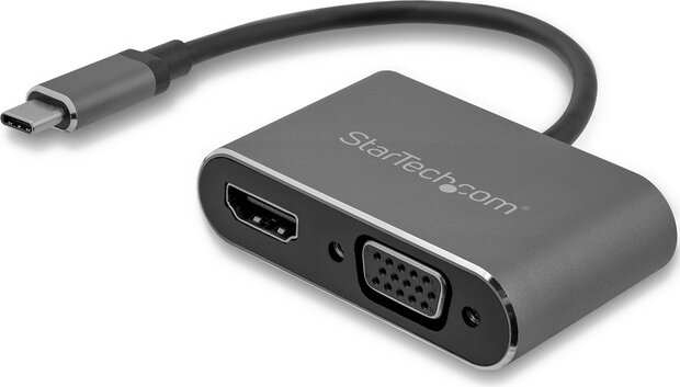 CDP2HDVGA USB-C naar VGA &amp; HDMI Adapter (aluminum, USB-C multiport adapter, 6-in-1, 15,24 cm)