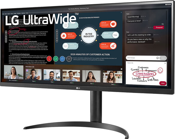 34WP550-B LED 34&quot;, 2560 x 1080 UWFHD, IPS, HDR10, 5 ms, 2 x HDMI, zwart