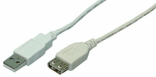 USB 2.0 Verlengkabel A M/F (3 meter, grijs)