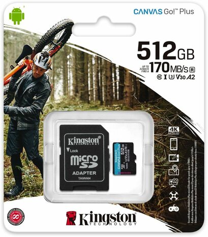 SDCG3/512GB Canvas Go! Plus Flash memory card 512 GB (A2, Video Class V30, UHS-I U3, Class 10, microSDXC UHS-I)