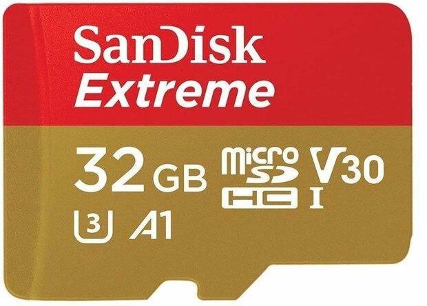 SDSQXAF-032G-GN6GN Extreme Flash memory card 32 GB (A1, Video Class V30, UHS-I U3, Class 10, microSDHC UHS-I)