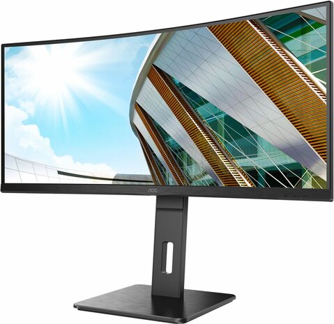 CU34P2A LED 34&quot;, curved, 3440 x 1440 Ultra WQHD, VA, 3000:1, 1 ms, 2 x HDMI, DisplayPort, speakers, zwart