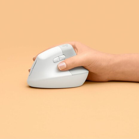 Lift Vertical Ergonomic Mouse (6 knoppen, Bluetooth, 2,4 GHz, Bolt USB-receiver, wit)