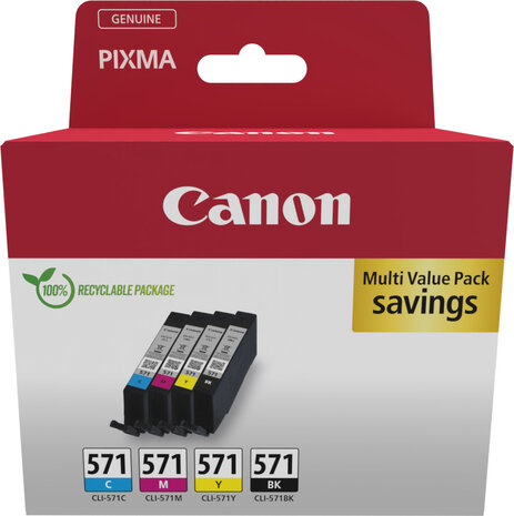 CLI-571 inkjetcartridges multipack (cyaan, magenta, geel en zwart)