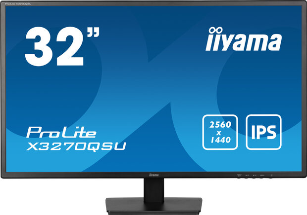 ProLite X3270QSU-B1 LED 32&quot;, 2560 x 1440 WQHD 100 Hz, IPS, 1200:1, 3 ms, 2 x HDMI, DisplayPort, speakers, mat zwart