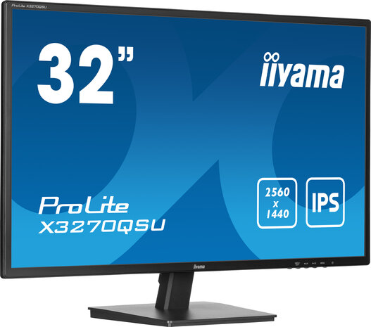 ProLite X3270QSU-B1 LED 32&quot;, 2560 x 1440 WQHD 100 Hz, IPS, 1200:1, 3 ms, 2 x HDMI, DisplayPort, speakers, mat zwart