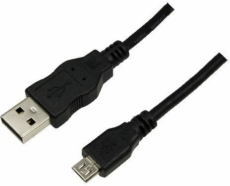 USB 2.0 kabel : USB A naar micro-B (1,8 meter, zwart)