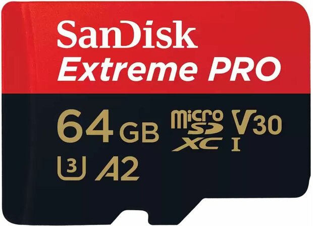 Extreme Pro Flash memory card  64 GB (A2, Video Class V30, UHS-I U3, Class 10, microSDXC UHS-I)