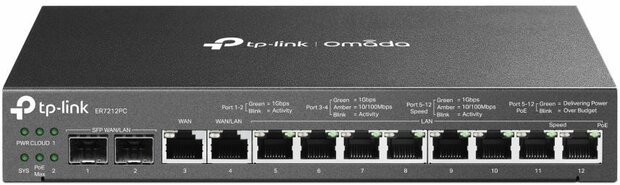 Omada ER7212PC V1 Router (8-poort switch, GigE, 4 WAN-poorten)