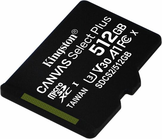 512 GB SDCS2/512GB MicroSDXC (100 Mbps read, incl. adapter)