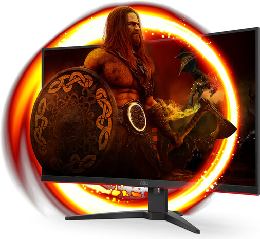 C32G2ZE/BK Curved Gaming Monitor 32&quot;, Full HD, VA Panel, 2 x HDMI, DisplayPort, 1 ms, 240 Hz, AMD FreeSync, zwart/rood