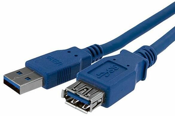 SuperSpeed USB 3.0 verlengkabel A-A M/F (1 meter, blauw)