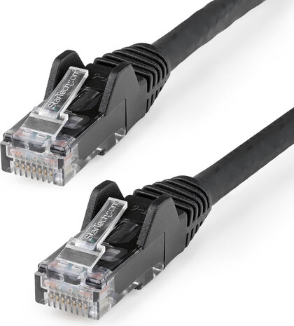 N6LPATCH2MBK LSZH Cat6 Ethernet kabel (10 Gigabit Snagless, RJ45, 100 Watt PoE, zwart, 2 m)