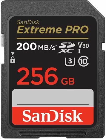 Extreme Pro Flash memory card 256 GB (Video Class V30, UHS-I U3, Class 10, SDXC UHS-I)