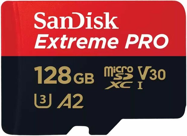 Extreme Pro Flash memory card 128 GB (A2, Video Class V30, UHS-I U3, Class 10, microSDXC UHS-I)