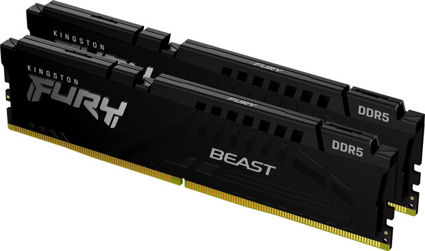 KF560C36BBEK2-16 FURY Beast DDR5 kit 16 GB, DIMM 288-pin, 6000 MHz, PC5-48000, CL36, on-die ECC, zwart (2 x 8 GB)