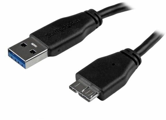 Slim SuperSpeed USB 3.0 A naar micro B kabel M/M (15 cm, zwart)