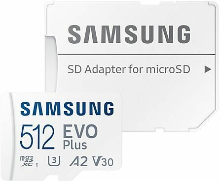 MB-MC512KA/EU EVO Plus SD 512 GB (A2, Video Class V30, UHS-I U3, Class 10, microSDXC UHS-I, wit)