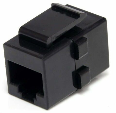 Cat6 RJ45 Keystone Jack Network Coupler F-F (zwart)