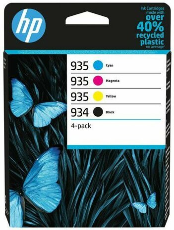 6ZC72AE inkjetcartridges 934/935 (4-pack, zwart, cyaan, magenta en geel)