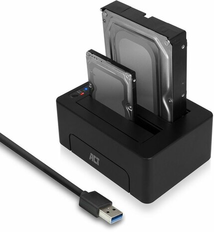 HDD / SSD docking station (2,5&quot; / 3,5&quot; shared, SATA 6 Gb/s, USB 3.2 Gen 1, zwart)