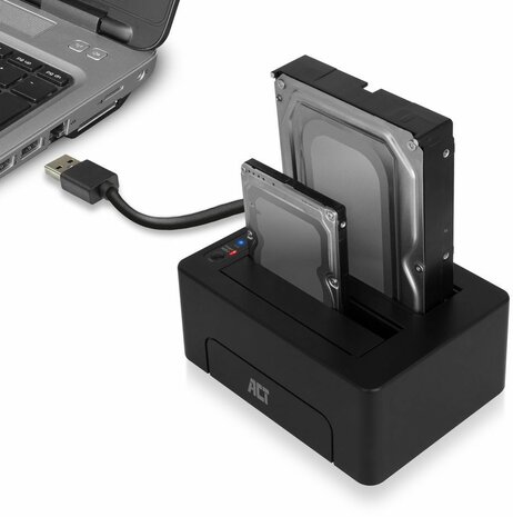 HDD / SSD docking station (2,5&quot; / 3,5&quot; shared, SATA 6 Gb/s, USB 3.2 Gen 1, zwart)