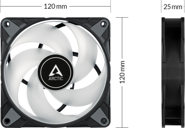 P12 PWM PST A-RGB 120 mm A-RGB PWM Fan (incl. kabelsplitter)