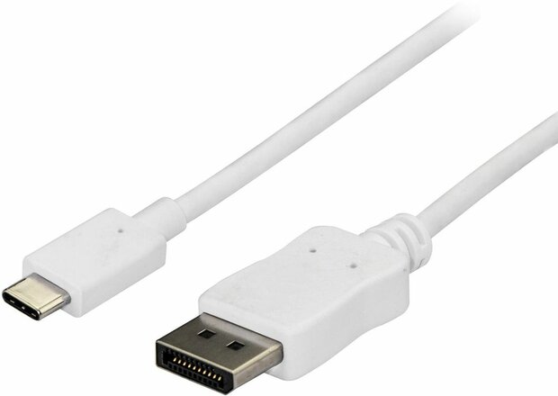 USB-C naar DisplayPortkabel (4K, 60 Hz, 1,8 meter, wit)