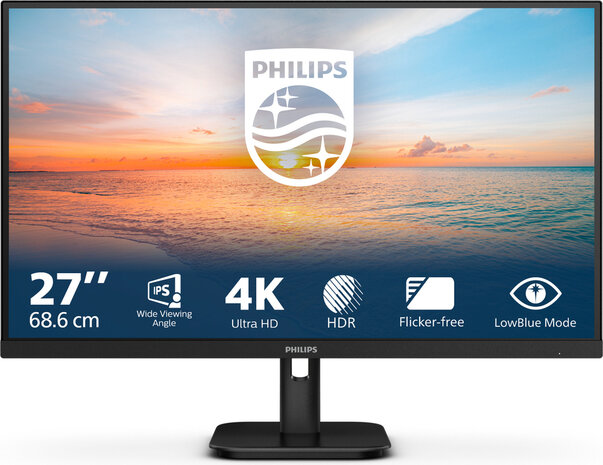 27E1N1800A LED 27&quot;, 3840 x 2160 4K, IPS, 1000:1, HDR10, 4 ms, 2 x HDMI, DisplayPort, speakers, zwart