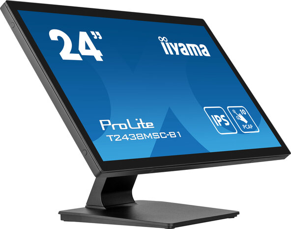 ProLite T2438MSC-B1 LED 24&quot;, touchscreen, 1920 x 1080 Full HD, IPS, 1000:1, 5 ms, HDMI, DisplayPort, speakers, mat zwart