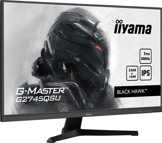 G-MASTER Black Hawk G2745QSU-B1 LED 27&quot;, 2560 x 1440 QHD, 100 Hz, IPS, 1300:1, 1 ms, HDMI, DisplayPort, speakers, mat zwart