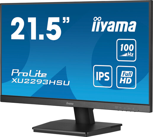 ProLite XU2293HSU-B7 LED 22&quot;, 1920 x 1080 Full HD, 100 Hz, IPS, 1000:1, 1 ms, HDMI, DisplayPort, speakers, mat zwart