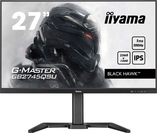 GB2745QSU-B2 G-Master Black Hawk 27&quot;, 2560 x 1440 QHD IPS, USB-Hub, pivot, in hoogte verstelbaar