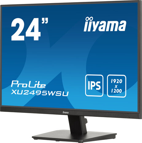 ProLite XU2495WSU-B7 LED 24,1&quot;, 1920 x 1200 WUXGA, 75 Hz, IPS, 1000:1, 4 ms, HDMI, DisplayPort, speakers, mat zwart