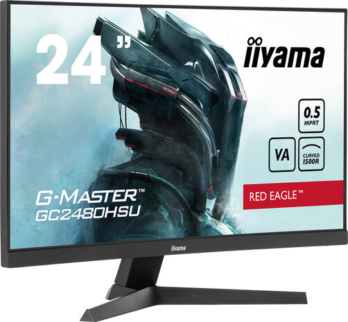 G-MASTER Red Eagle GC2480HSU-B1 LED gaming curved 24&quot;, 1920 x 1080 Full HD, 180 Hz, VA, 3000:1, 0,5 ms, 2 x HDMI, DisplayPort, speakers, mat zwart