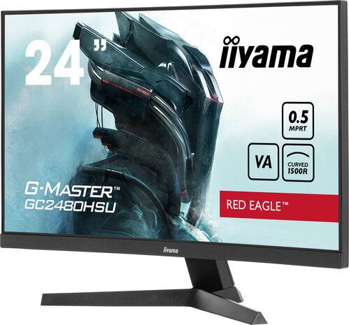 G-MASTER Red Eagle GC2480HSU-B1 LED gaming curved 24&quot;, 1920 x 1080 Full HD, 180 Hz, VA, 3000:1, 0,5 ms, 2 x HDMI, DisplayPort, speakers, mat zwart