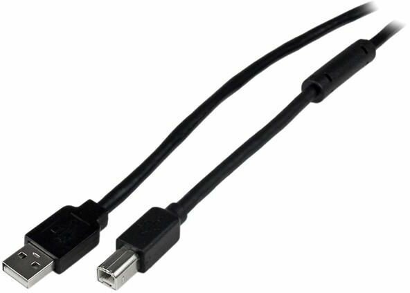 Actieve USB 2.0 kabel A to B M/M (20 meter, zwart)