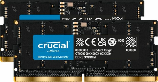 CT2K16G48C40S5 DDR5 kit 32 GB, SO-DIMM 262-pin, 4800 MHz, PC5-38400, CL40 (2 x 16 GB)