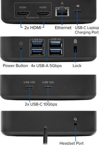 AC7150 Docking station (USB-C 3.2 Gen 2 naar 2 x HDMI en GBLAN)