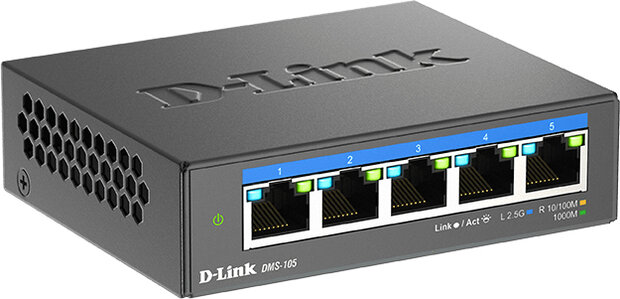 DMS-105/E Multi-Gigabit Unmanaged Switch (5 poorten)