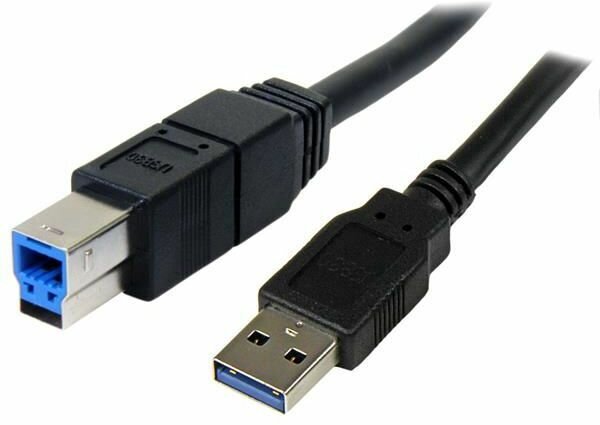 SuperSpeed USB 3.0 kabel A-B M/M (3 meter, zwart)