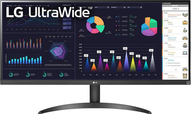 UltraWide 34WQ500-B LED 34&quot;, 2560 x 1080 UWFHD, 100 Hz, IPS, HDR10, 1 ms, HDMI, DisplayPort