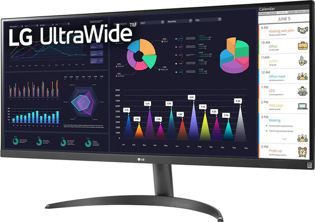 UltraWide 34WQ500-B LED 34&quot;, 2560 x 1080 UWFHD, 100 Hz, IPS, HDR10, 1 ms, HDMI, DisplayPort