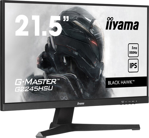 G-MASTER Black Hawk G2245HSU-B2 LED 22&quot;, 1920 x 1080 Full HD, 100 Hz, IPS, 1000:1, 1 ms, HDMI, DisplayPort, speakers, mat zwart