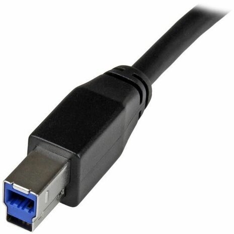 Active USB 3.0 USB-A naar USB-B kabel M/M (zwart, 10 meter)