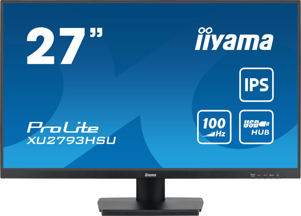 ProLite XU2793HSU-B6 LED 27&quot;, 1920 x 1080 Full HD, 100 Hz, IPS, 1000:1, 1 ms, HDMI, DisplayPort, speakers, mat zwart